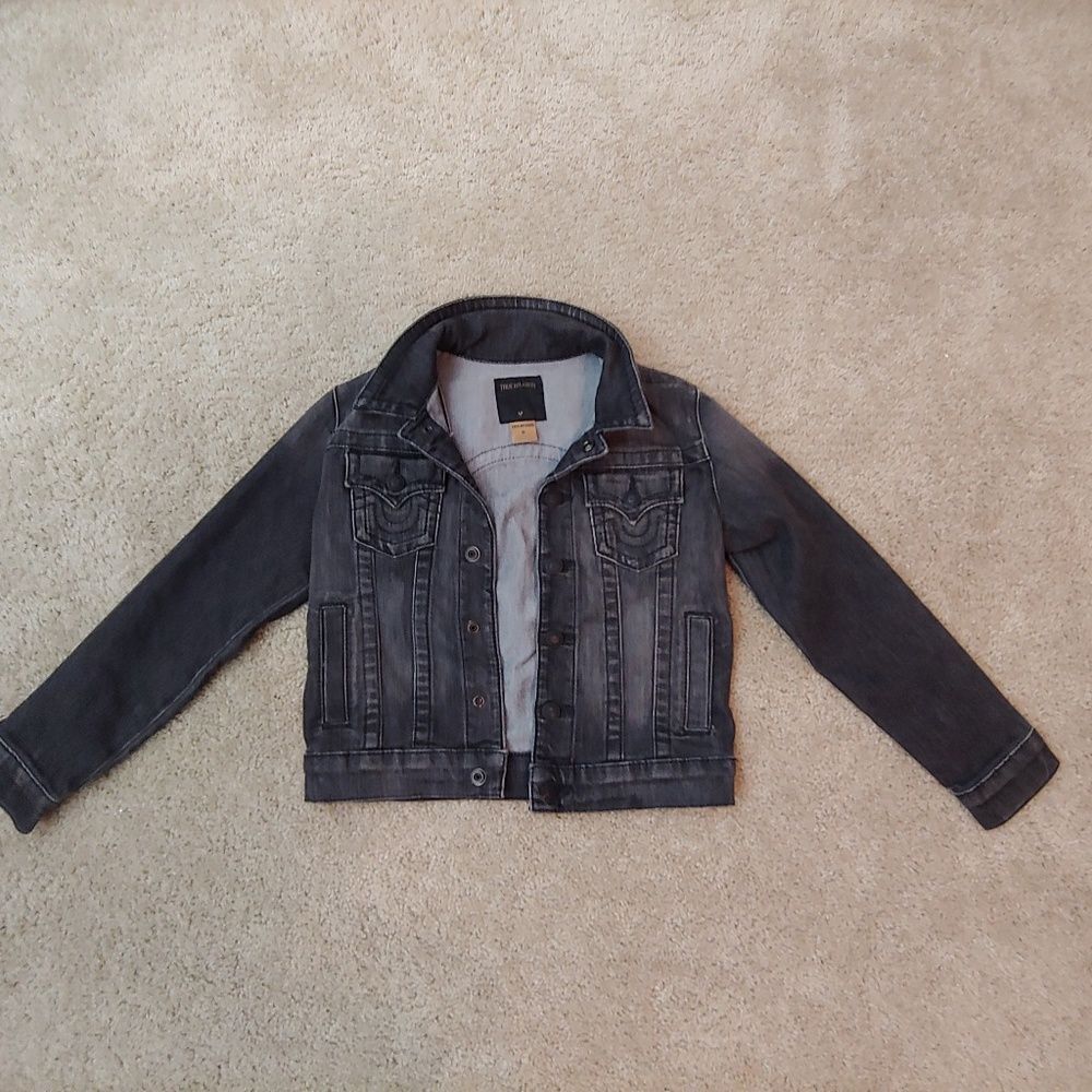 Youth Girls size 6 True Religion‎ denim jacket blac